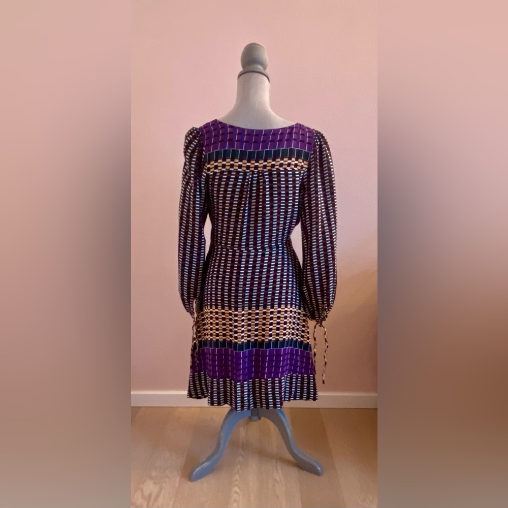 Maeve Anthropologie Geometric Patterned Dress 8 Petite NWOT - Picture 4 of 6